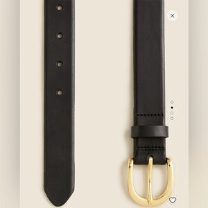 J. Crew Black Belt with Gold Buckle